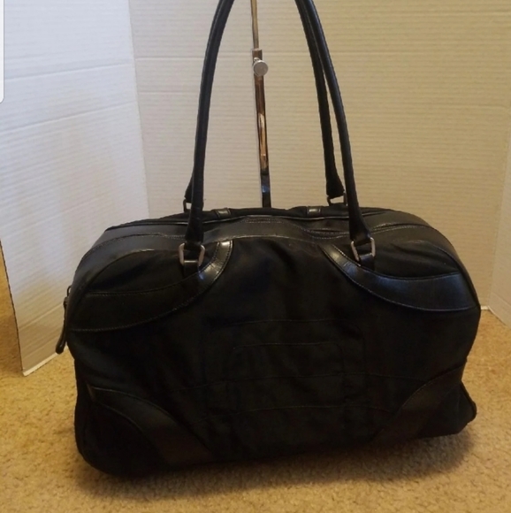 Prada Handbags - Prada Nylon and Leather Shoulder bag